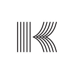 K letter or Five K letter logo design vector