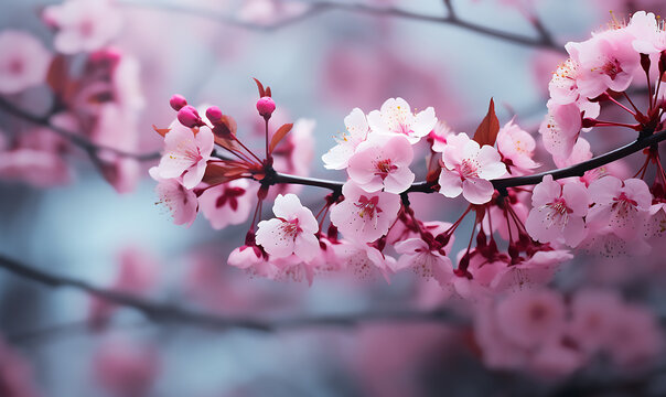 Flower sakura close up photography AI image generated