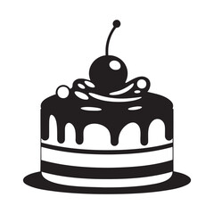 birthday cake icon in trendy flat design