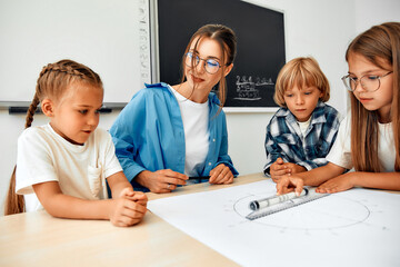 Children learning in a school classroom