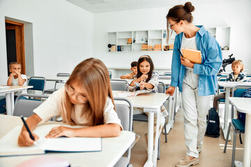 Children learning in a school classroom