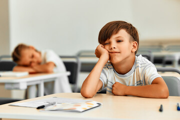 Children learning in a school classroom