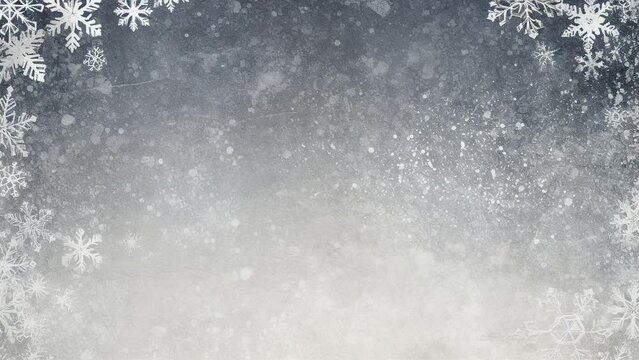 Abstract Winter Christmas Slow Snowflakes Background Loop Stop Motion Animation
