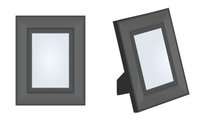 Grey photo frame. vector illustration 