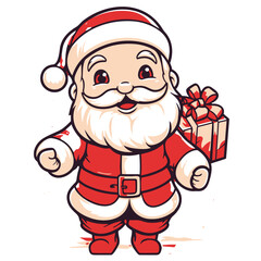 Cute, Santa Claus, Illustration, Festive, Christmas, Holiday