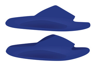Blue man slippers. vector illustration