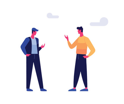 Communication at its best. This vector illustration captures two people engaged in a meaningful conversation.