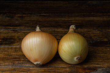 onions on a wooden table