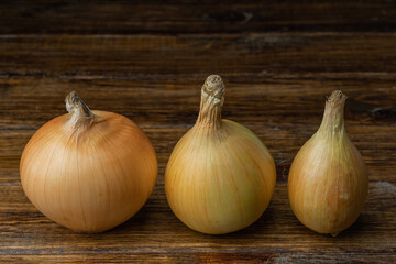 onions on a wooden table