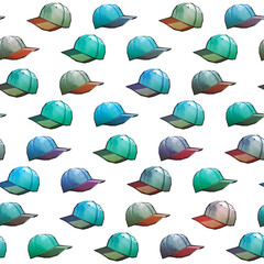 Wzorek z kolorowymi czapkami z daszkiem