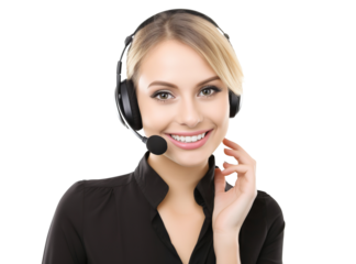 Smiling call center assistant, cut out