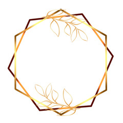 Hexagonal Gold Frame. Suitable for wedding invitation to create luxury touch.