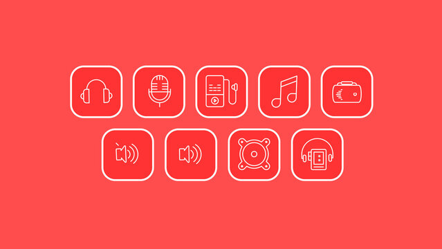 Audio Line Icons