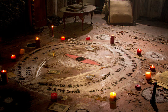 Voodoo symbols spooky halloween religion.