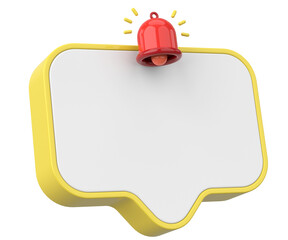 3D Notification Box. 3D Illustration.