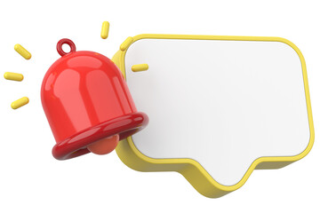 3D Notification Box. 3D Illustration.