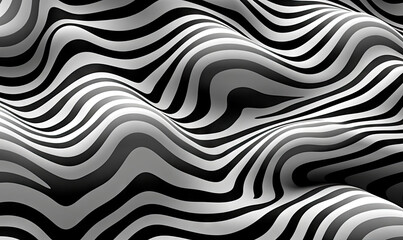 Abstract monochrome wave wallpaper. 3d forms background. For banner, postcard, book illustration....