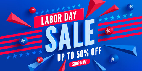 Labor Day Sale Banner Template.USA Labor Day celebration Sale.Sale promotion advertising Poster or Banner for Labor Day.Vector illustration eps 10