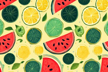 Seamless pattern with citrus fruits. Vector illustration in flat style