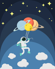 Flat Concept Art. Vector Web Design. Business Concepts. Cartoon Style. Space illustrations.
