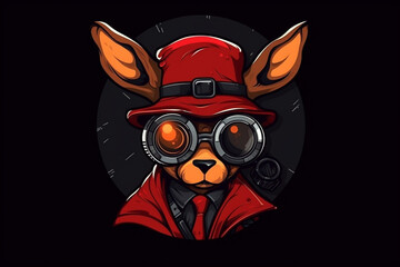 a Reindeer with a red nose is a detective, anime artstyle, comic, stylized - Generative Ai