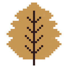 autumn leaves with pixel art style