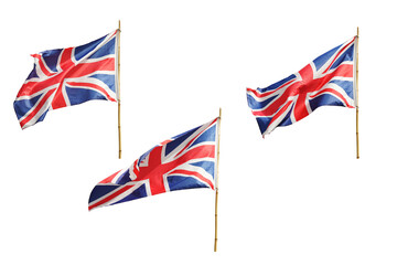 English flag,british flag isolated on white background. This has clipping path.  