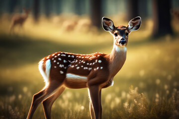portrait of a deer in the forest
