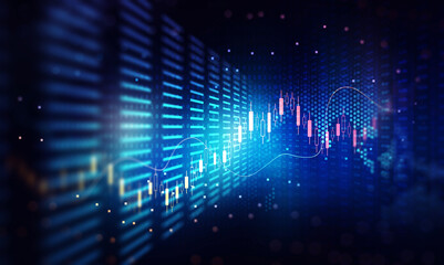 Investment finance chart,stock market business and exchange financial growth graph.