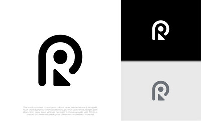 Initials R logo design. Initial Letter Logo. Innovative high tech logo template.	