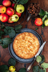Apple Cake with cream and Crumble
