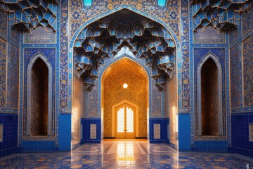 a beautiful interior of a masjid