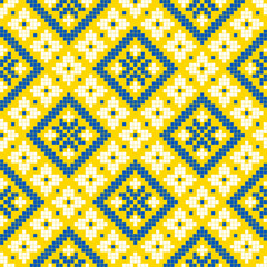 Seamless pattern of Ukrainian ornament in ethnic style, identity, vyshyvanka, embroidery for print clothes, websites, banners, poster. Vector illustration background
