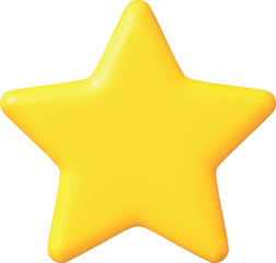 Vector render Yellow star icon. Cartoon Symbol for Customer rating feedback or rang rating achievements. 3d vector emblem. Vector illustration