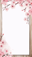 Cherry Blossom wedding invitation empty frame
