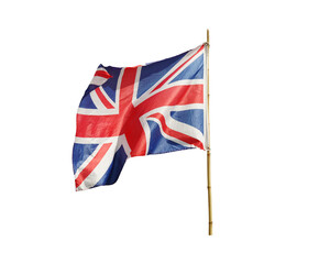 English flag,british flag isolated on white background. This has clipping path.  