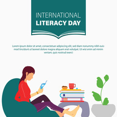Free vector international literacy day illustration