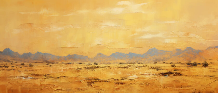 Desert steppe heat hot drought texture oil painting acrylic brushstrokes 