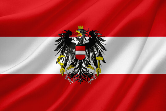 Flag of the Republic of Austria - a power in Central Europe - a sovereign power in Europe.. High quality photo