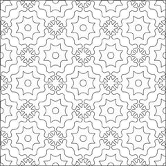 Stylish texture with figures from lines.Abstract geometric black and white pattern for web page, textures, card, poster, fabric, textile. Monochrome graphic repeating design. 