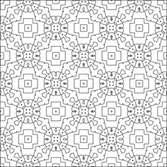 Stylish texture with figures from lines.Abstract geometric black and white pattern for web page, textures, card, poster, fabric, textile. Monochrome graphic repeating design. 