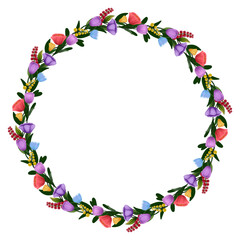 circle of colorful flowers