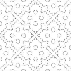 Stylish texture with figures from lines.Abstract geometric black and white pattern for web page, textures, card, poster, fabric, textile. Monochrome graphic repeating design. 