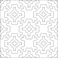 Stylish texture with figures from lines.Abstract geometric black and white pattern for web page, textures, card, poster, fabric, textile. Monochrome graphic repeating design. 