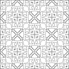 Stylish texture with figures from lines.Abstract geometric black and white pattern for web page, textures, card, poster, fabric, textile. Monochrome graphic repeating design. 