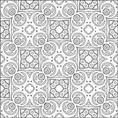 Stylish texture with figures from lines.Abstract geometric black and white pattern for web page, textures, card, poster, fabric, textile. Monochrome graphic repeating design. 