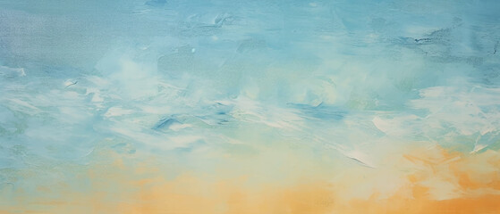Fototapeta na wymiar Blue sky Ice with cracks Snow texture oil painting acrylic brushstrokes