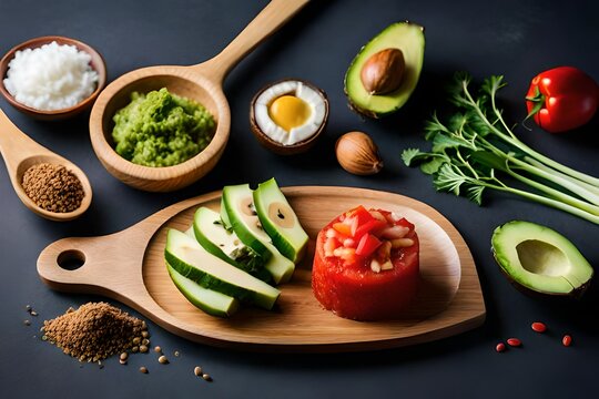 Keto-Friendly Foods Montage, an image featuring keto-approved foods like avocados, coconut oil, and low-carb vegetables, suitable for those following a ketogenic diet