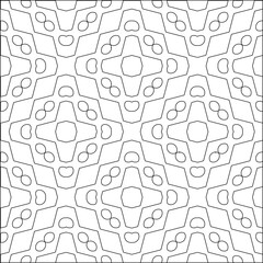 Stylish texture with figures from lines.Abstract geometric black and white pattern for web page, textures, card, poster, fabric, textile. Monochrome graphic repeating design. 