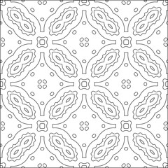 Stylish texture with figures from lines.Abstract geometric black and white pattern for web page, textures, card, poster, fabric, textile. Monochrome graphic repeating design. 